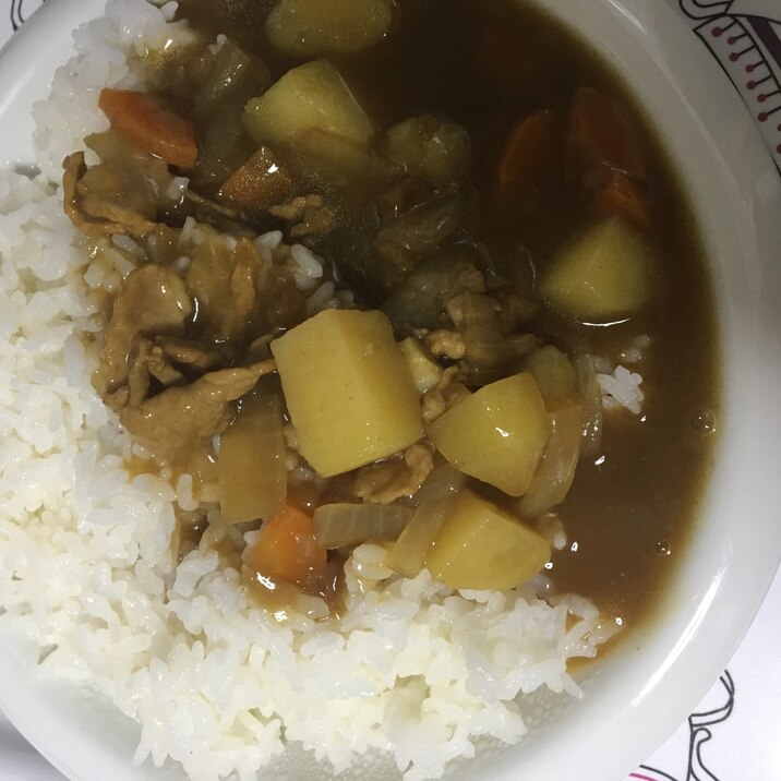 豚肉と新玉葱のカレーライス(^^)